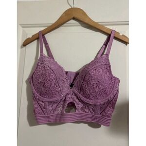 Victoria's Secret Very Sexy Lined Plunge Purple Lavender Lace Bra Coquette